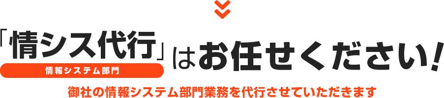 情シス（情報システム部門）代行はお任せください！御社の情報システム部門業務を代行させていただきます